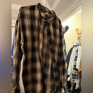 Black and brown flannel oversized look